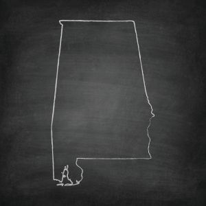 Alabama Map on Blackboard - Chalkboard