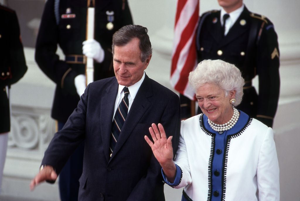 President George HW Bush, First Lady Barbara Bush At Bush/Gorbachev Summit