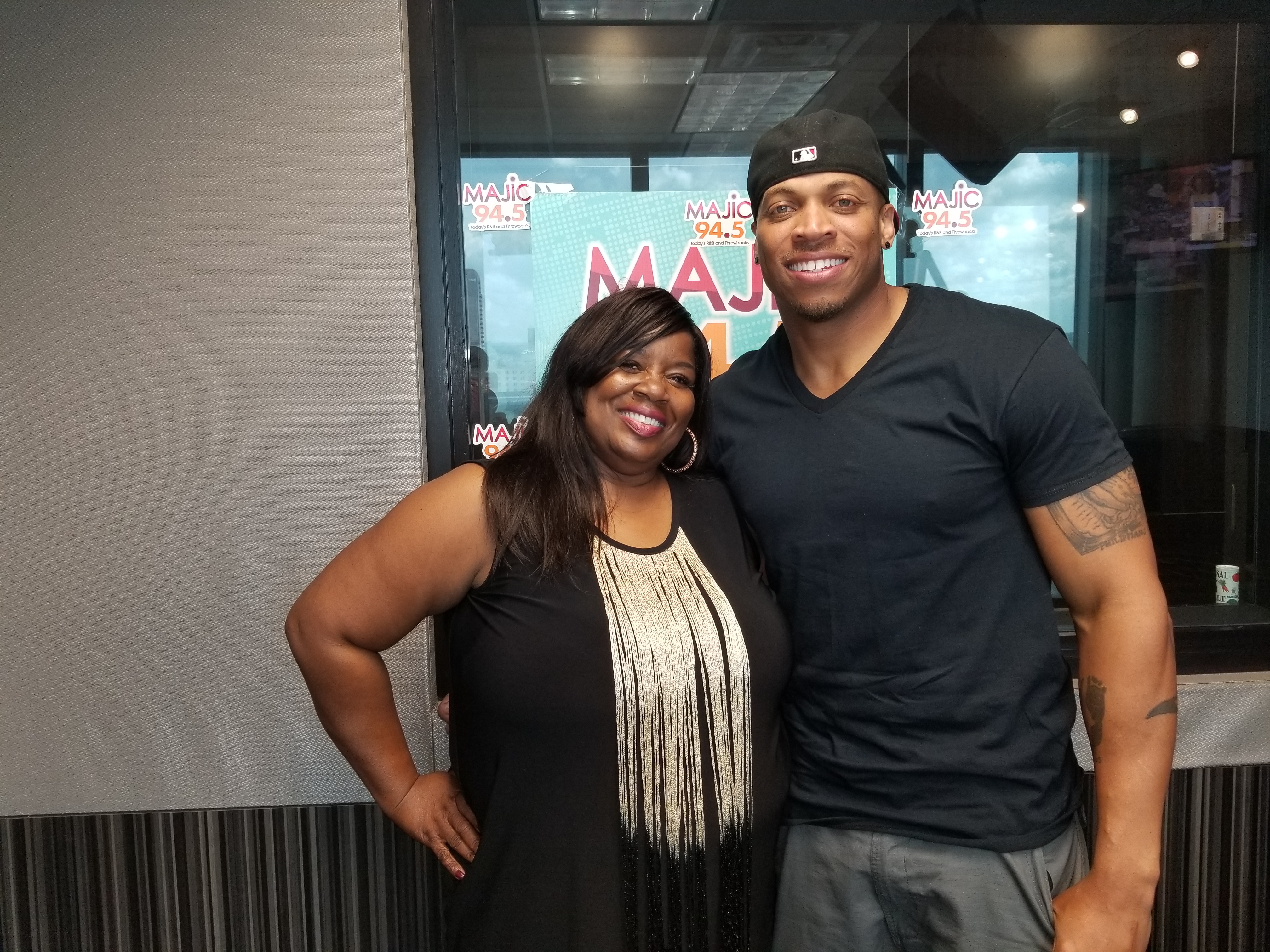 Dante Wesley and Cindi B. at Majic 94.5