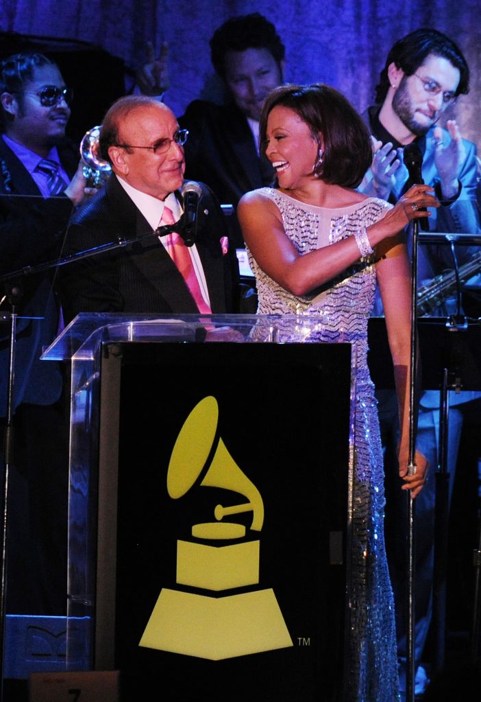 Singer Whitney Houston with Clive Davis
