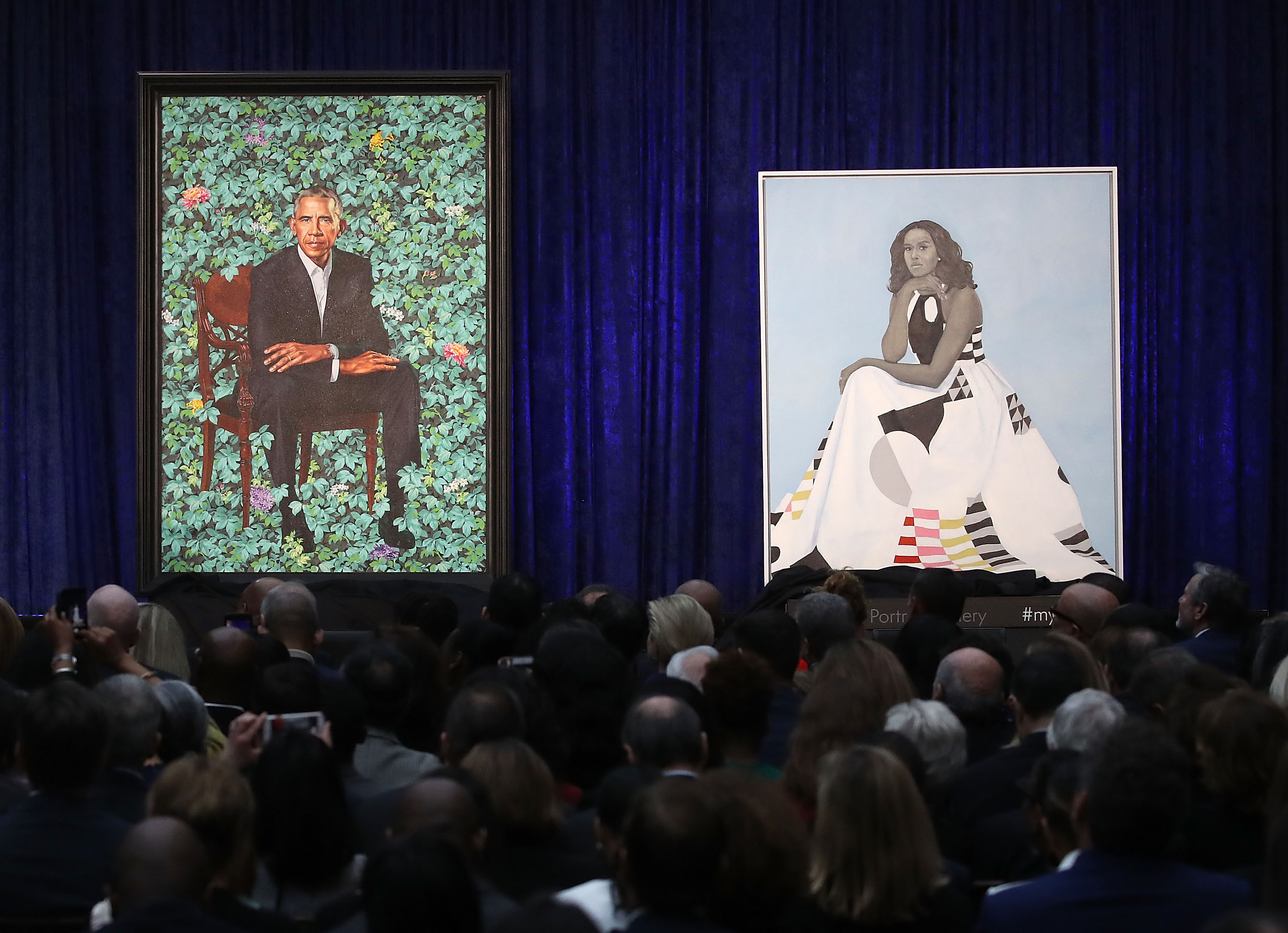 Barack And Michelle Obama Attend Portrait Unveiling At Nat'l Portrait Gallery