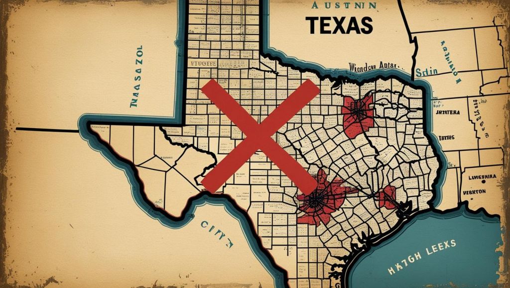 Texas Map and X
