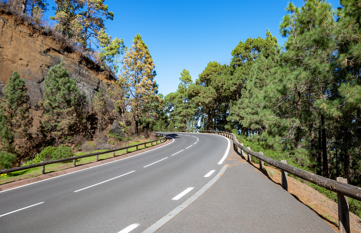 Mountain road TF-24, Island Tenerife, Canary Islands, Spain, Europe.