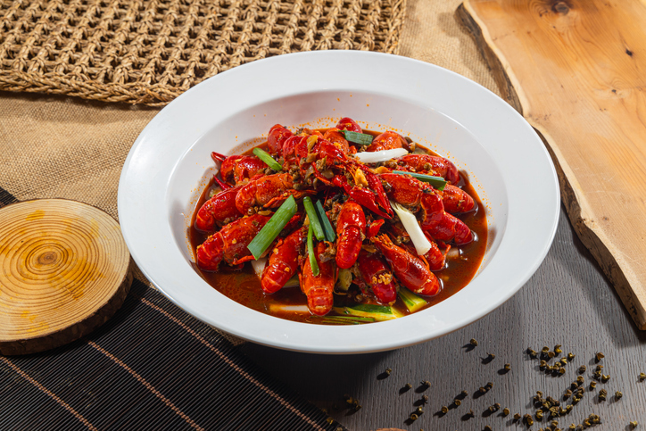 Spicy crayfish in rich aromatic sauce